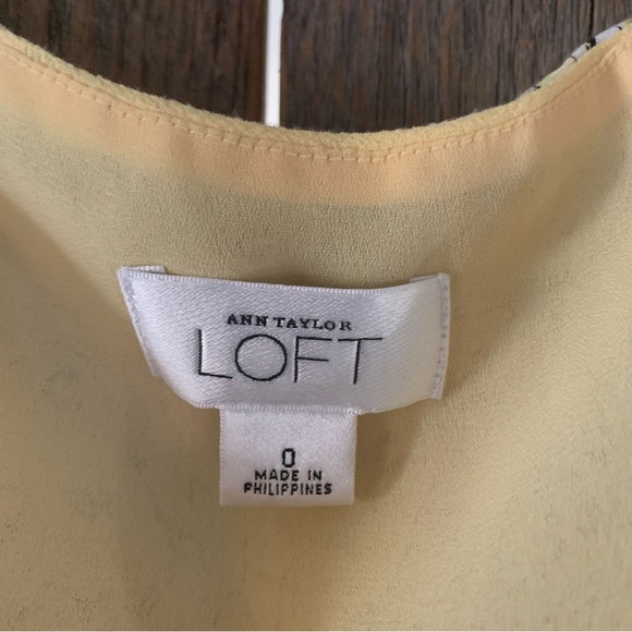 Women’s 0 ANN TAYLOR LOFT Yellow Floral Sleeveless V-Neck Lined Spring Dress EXC - Picture 5 of 13